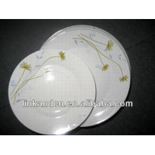 Haonai 12pcs dubai white porcelain dinner plate set